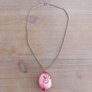 🌷 Wire Wrapped Rose Quartz Necklace 🌷✨️